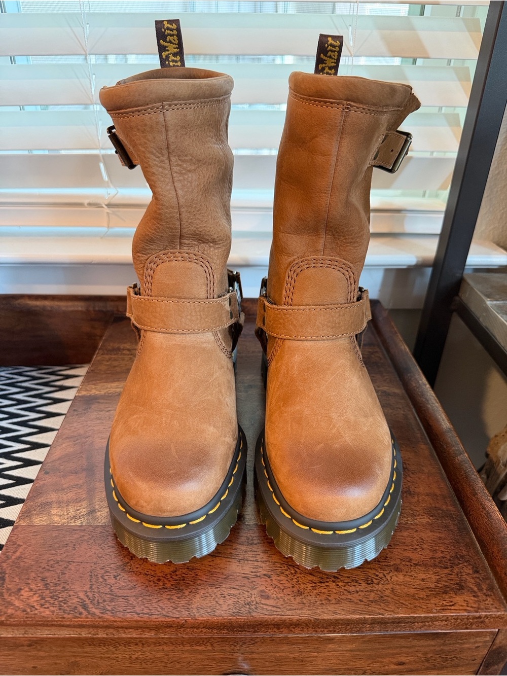 NWOT Dr. Martens Anistone Hi Tumbled Nubuck Biker Boots